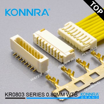 康瑞KR0803仿JST單排有耳線路板用線對(duì)板針座臥式連接件